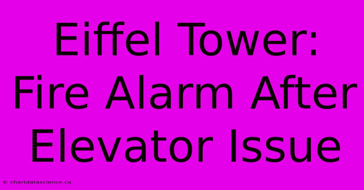 Eiffel Tower: Fire Alarm After Elevator Issue