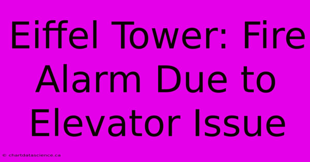 Eiffel Tower: Fire Alarm Due To Elevator Issue