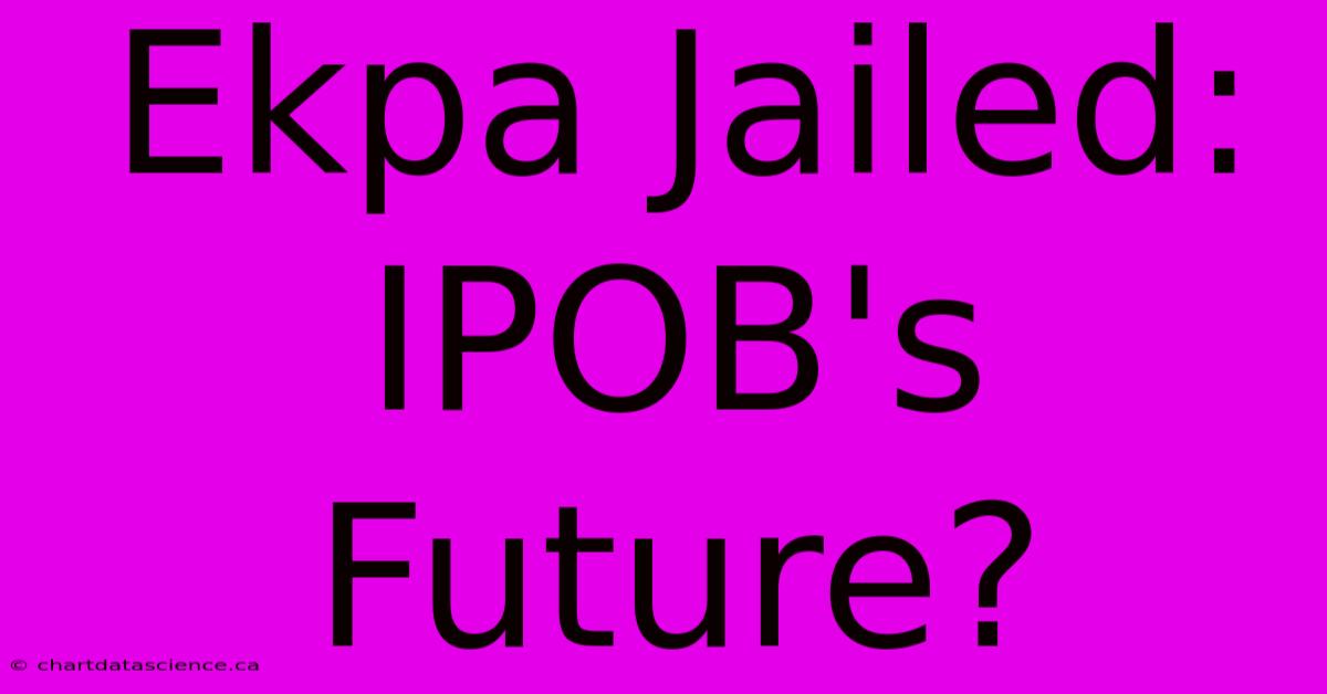 Ekpa Jailed: IPOB's Future?