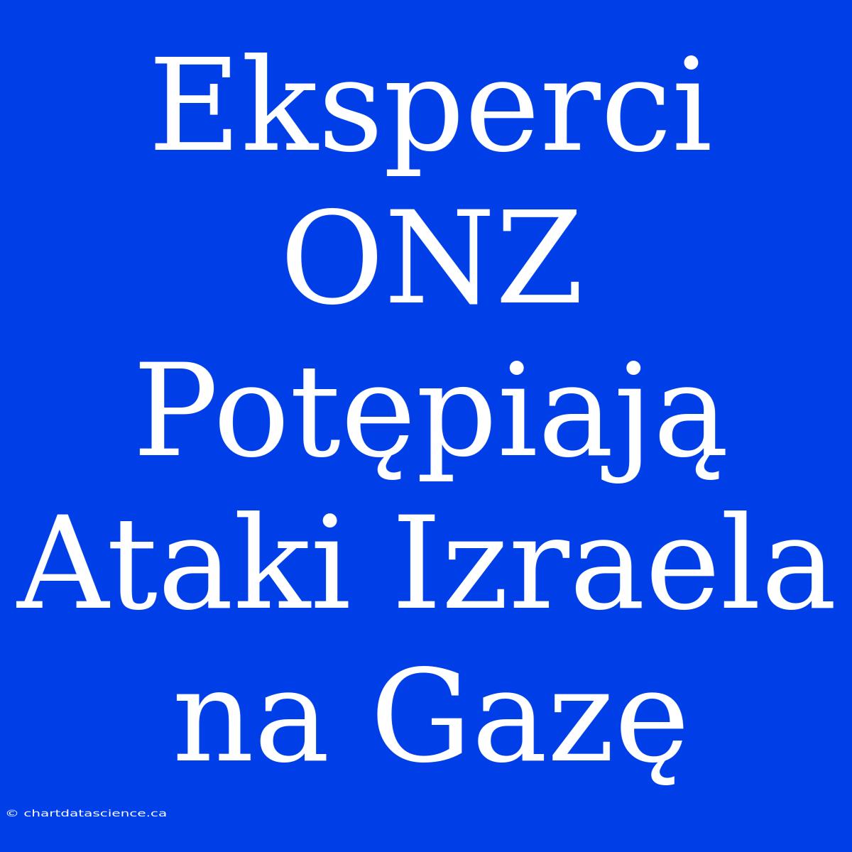 Eksperci ONZ Potępiają Ataki Izraela Na Gazę