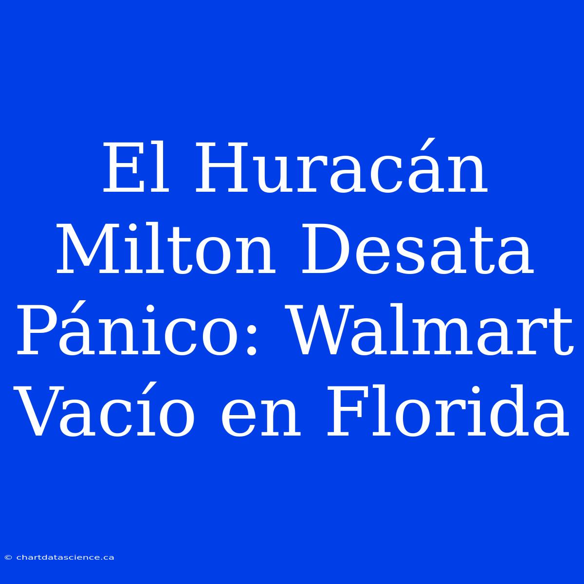 El Huracán Milton Desata Pánico: Walmart Vacío En Florida