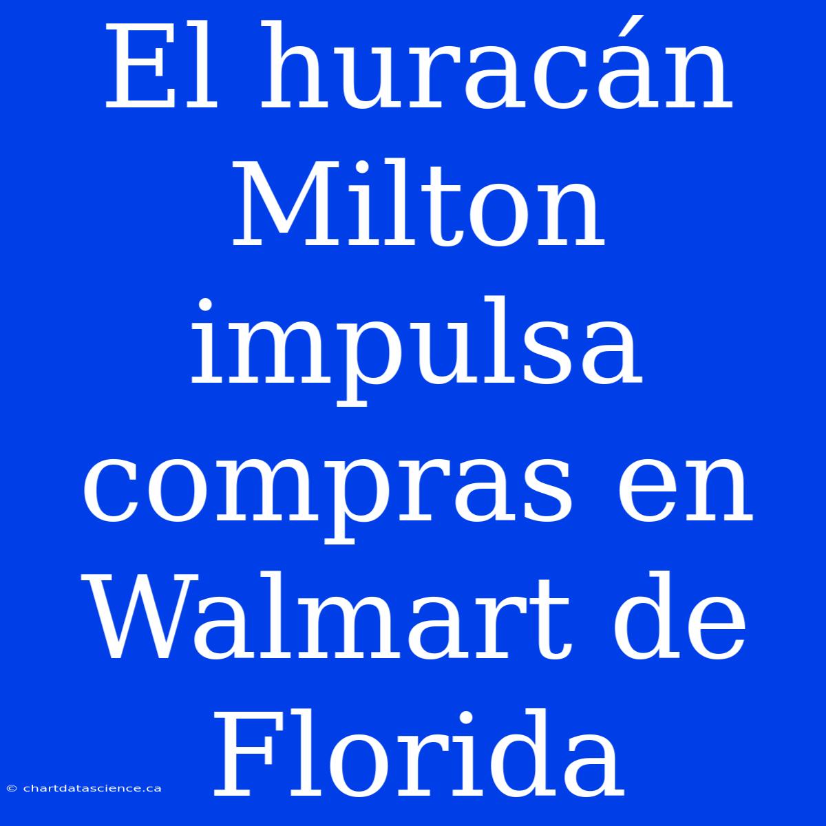 El Huracán Milton Impulsa Compras En Walmart De Florida