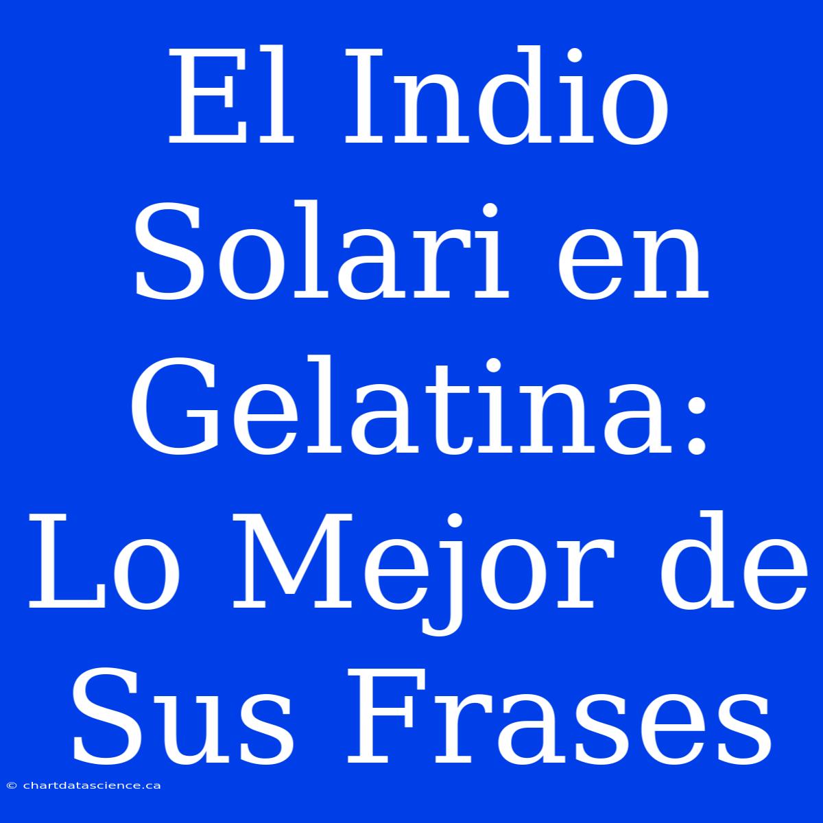 El Indio Solari En Gelatina: Lo Mejor De Sus Frases