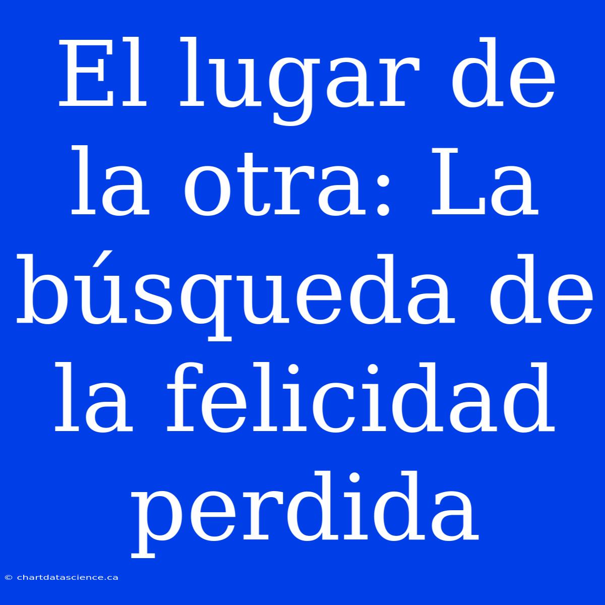 El Lugar De La Otra: La Búsqueda De La Felicidad Perdida