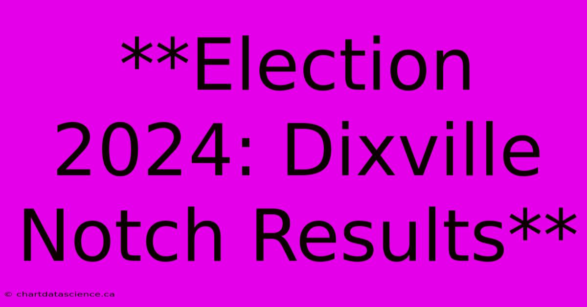 **Election 2024: Dixville Notch Results**