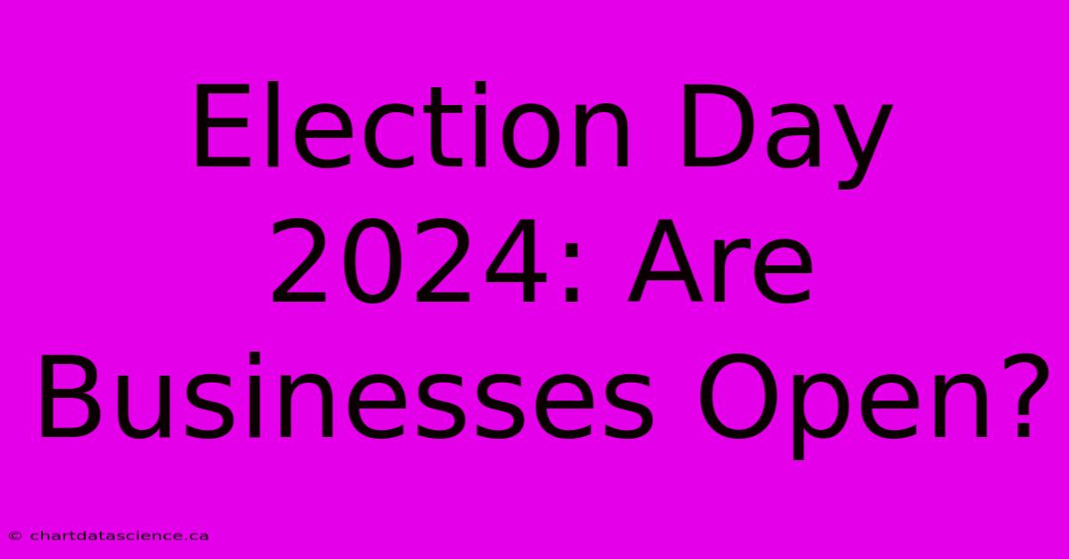 Election Day 2024: Are Businesses Open?