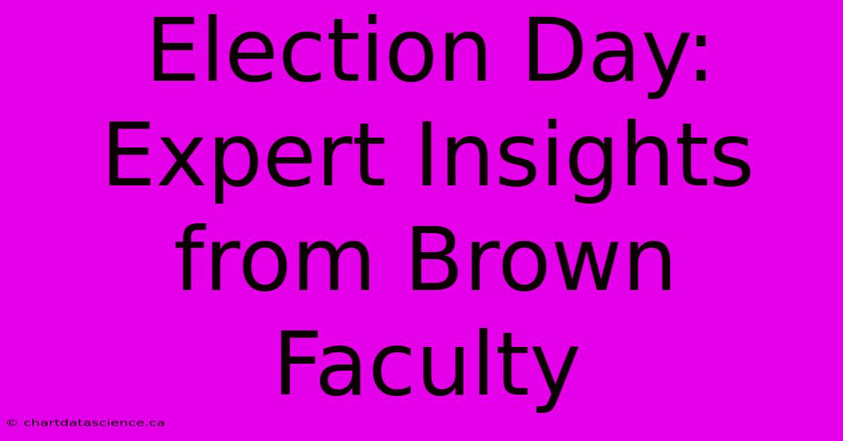 Election Day: Expert Insights From Brown Faculty