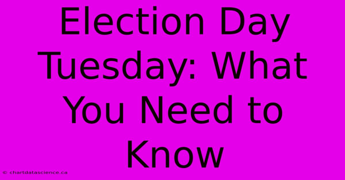 Election Day Tuesday: What You Need To Know