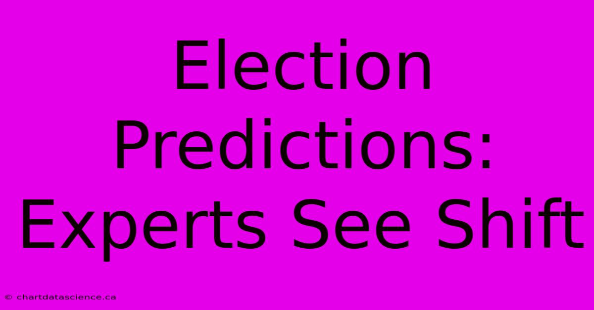 Election Predictions: Experts See Shift