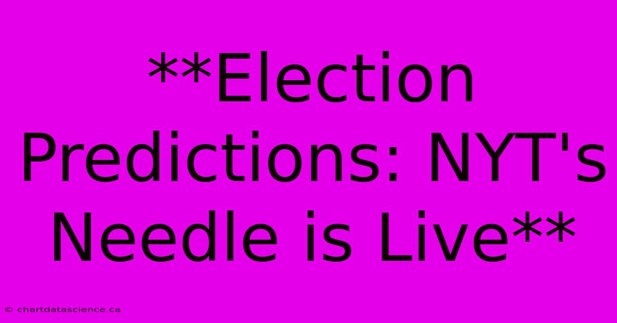 **Election Predictions: NYT's Needle Is Live**