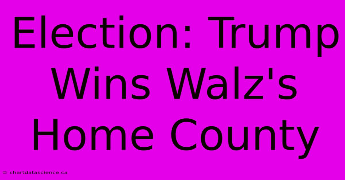 Election: Trump Wins Walz's Home County 