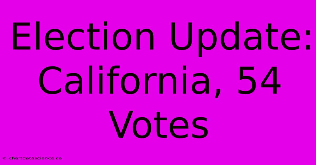 Election Update: California, 54 Votes