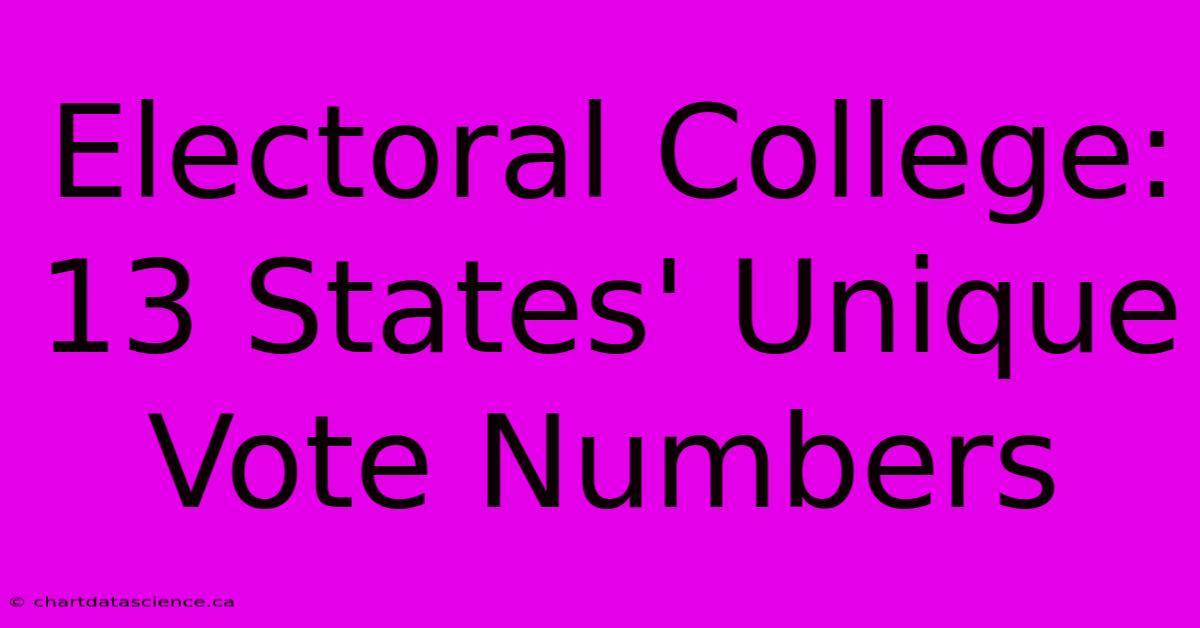 Electoral College: 13 States' Unique Vote Numbers