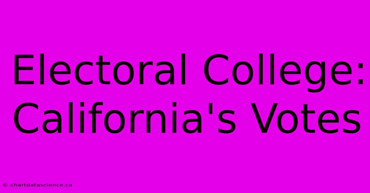 Electoral College: California's Votes