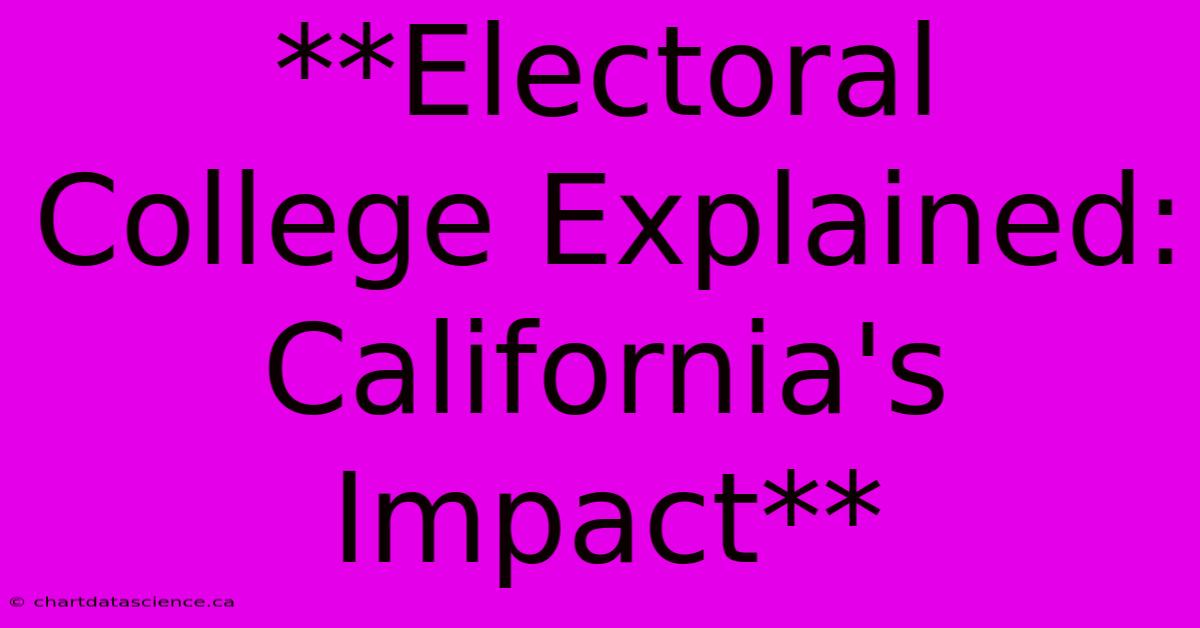 **Electoral College Explained: California's Impact**