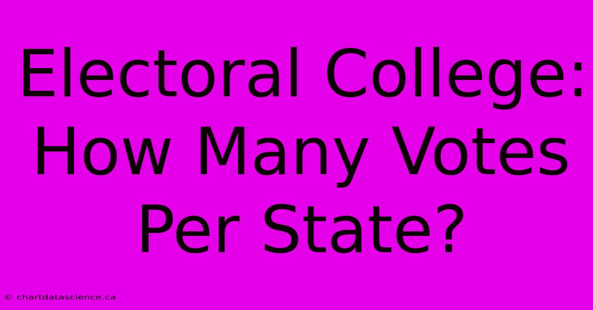 Electoral College: How Many Votes Per State?