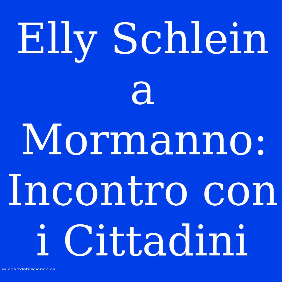 Elly Schlein A Mormanno: Incontro Con I Cittadini