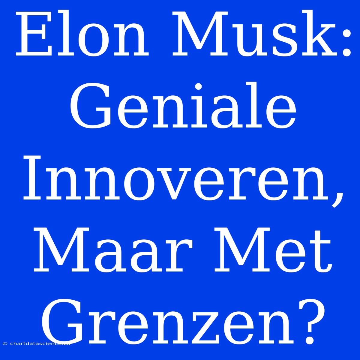 Elon Musk: Geniale Innoveren, Maar Met Grenzen?