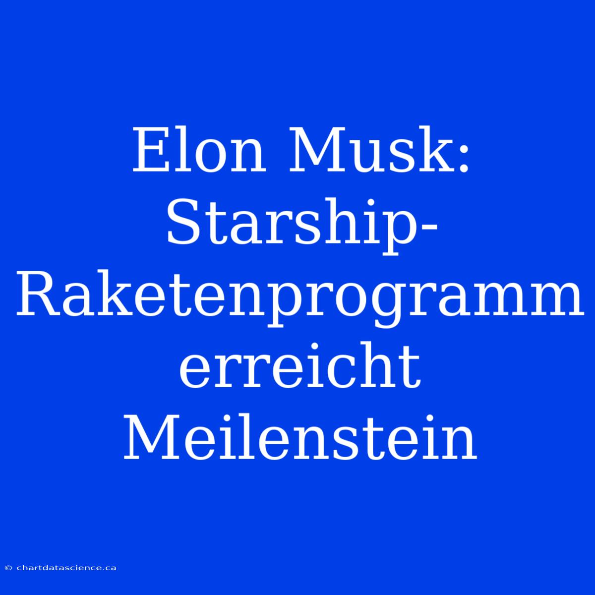 Elon Musk: Starship-Raketenprogramm Erreicht Meilenstein