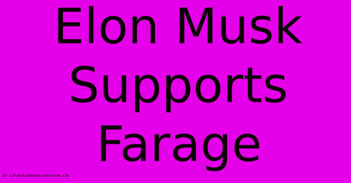 Elon Musk Supports Farage