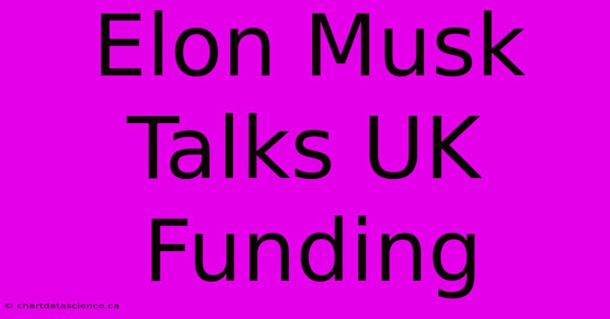 Elon Musk Talks UK Funding