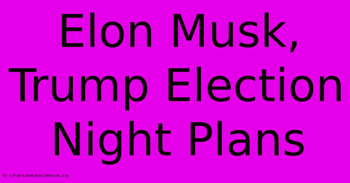 Elon Musk, Trump Election Night Plans