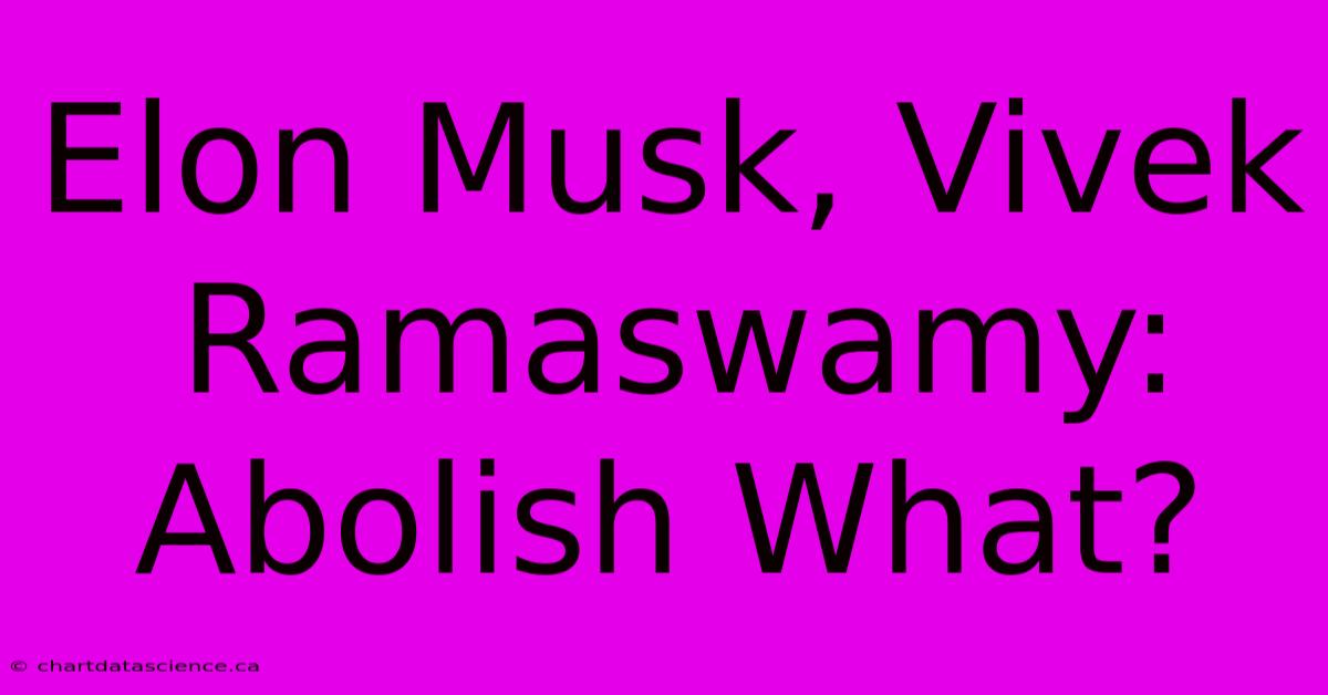 Elon Musk, Vivek Ramaswamy: Abolish What?