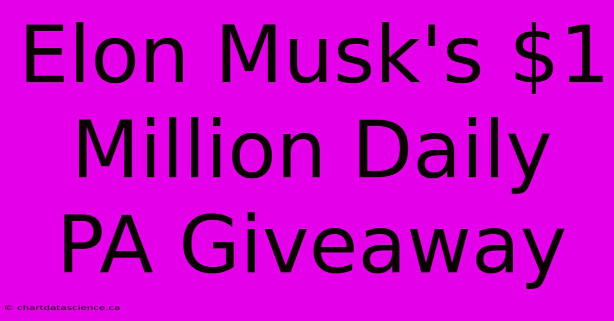 Elon Musk's $1 Million Daily PA Giveaway