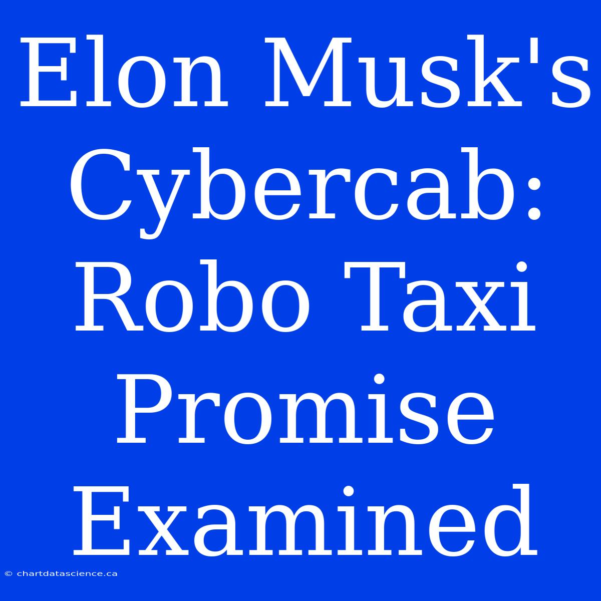 Elon Musk's Cybercab: Robo Taxi Promise Examined