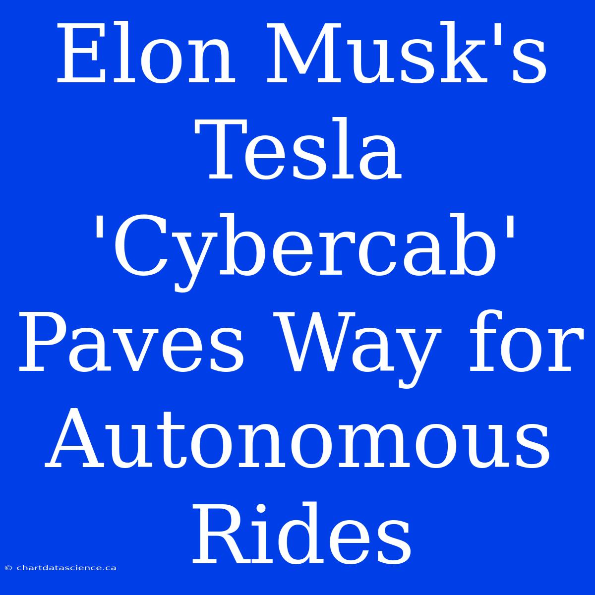 Elon Musk's Tesla 'Cybercab' Paves Way For Autonomous Rides