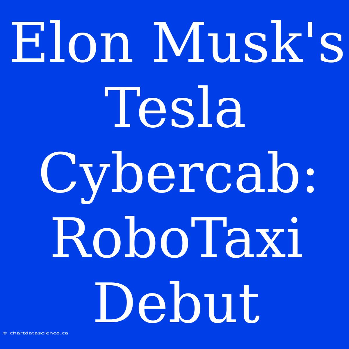 Elon Musk's Tesla Cybercab: RoboTaxi Debut