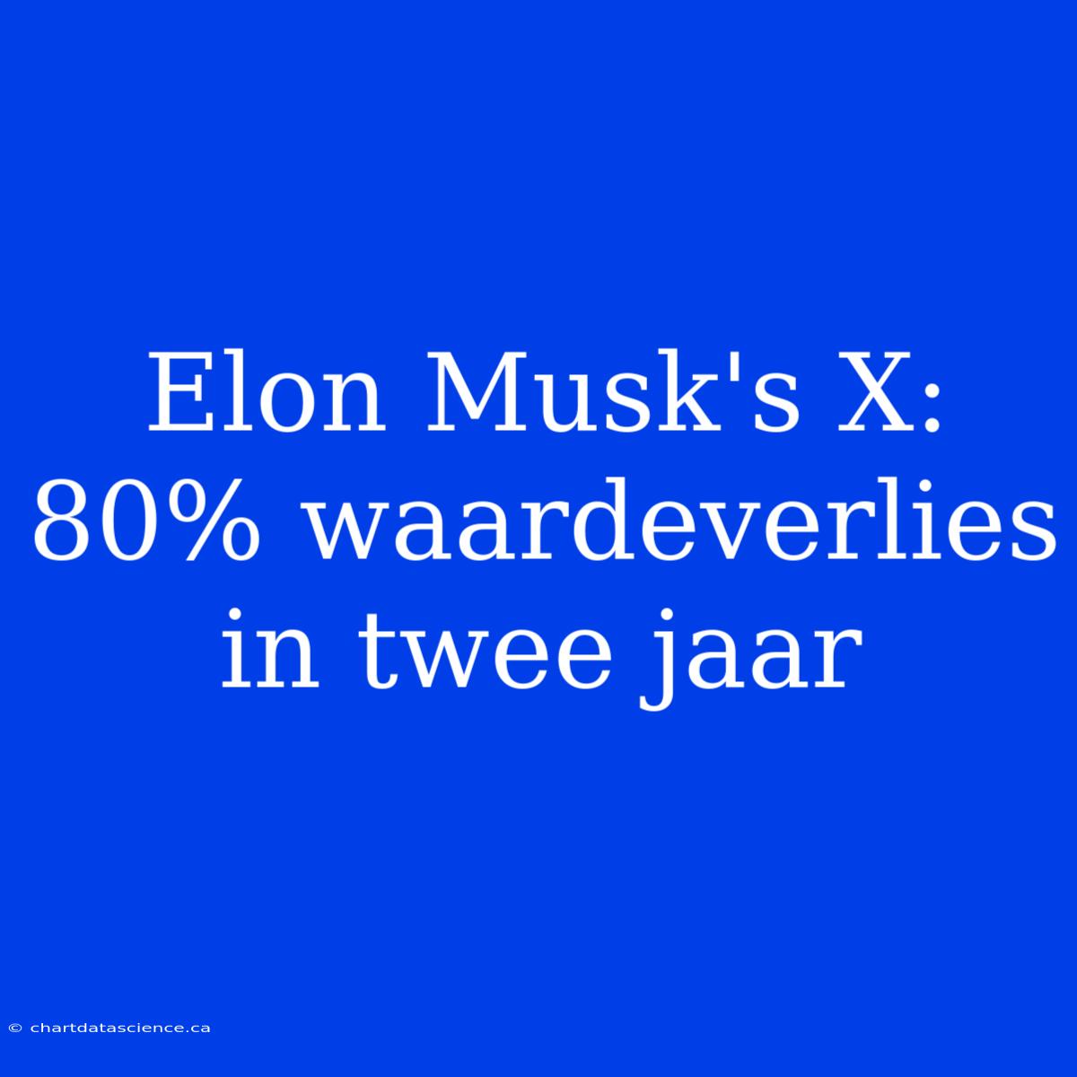 Elon Musk's X: 80% Waardeverlies In Twee Jaar