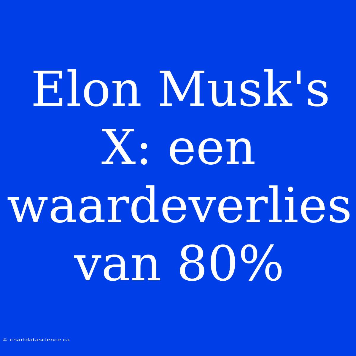 Elon Musk's X: Een Waardeverlies Van 80%