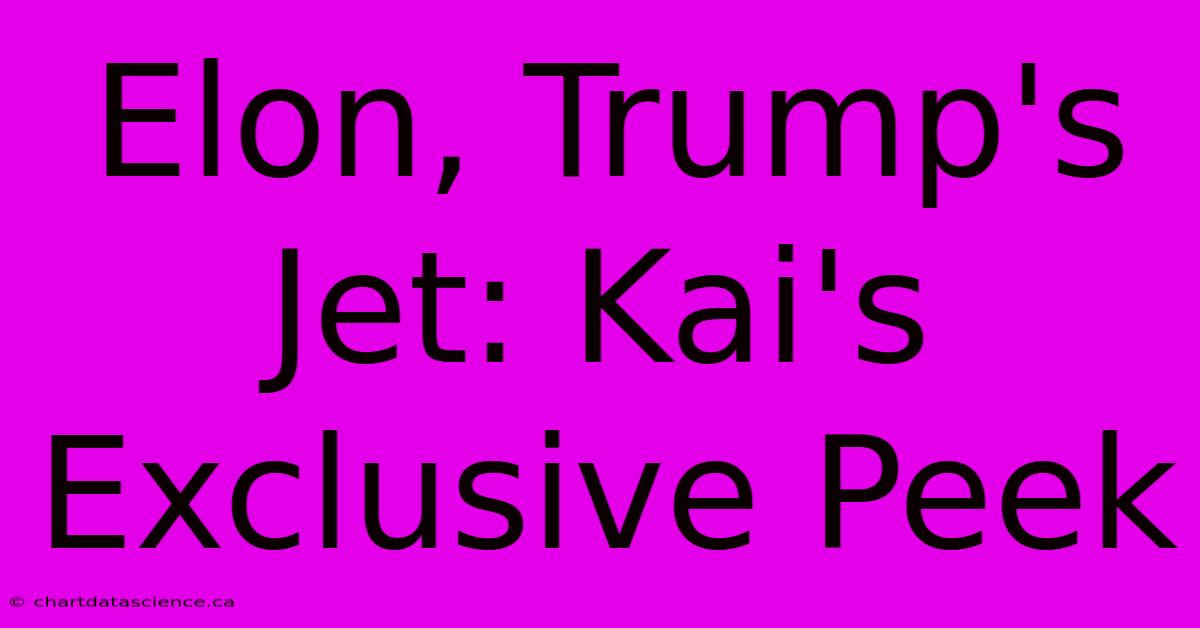 Elon, Trump's Jet: Kai's Exclusive Peek