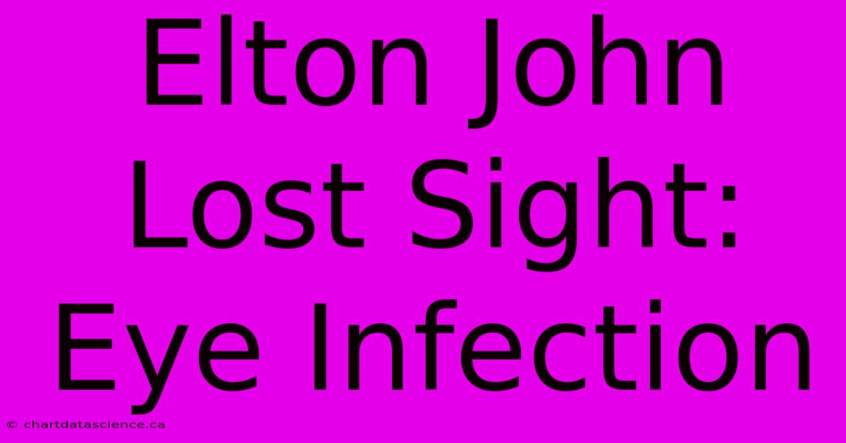 Elton John Lost Sight: Eye Infection