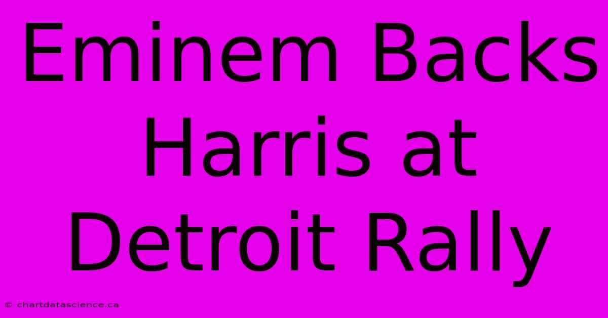 Eminem Backs Harris At Detroit Rally