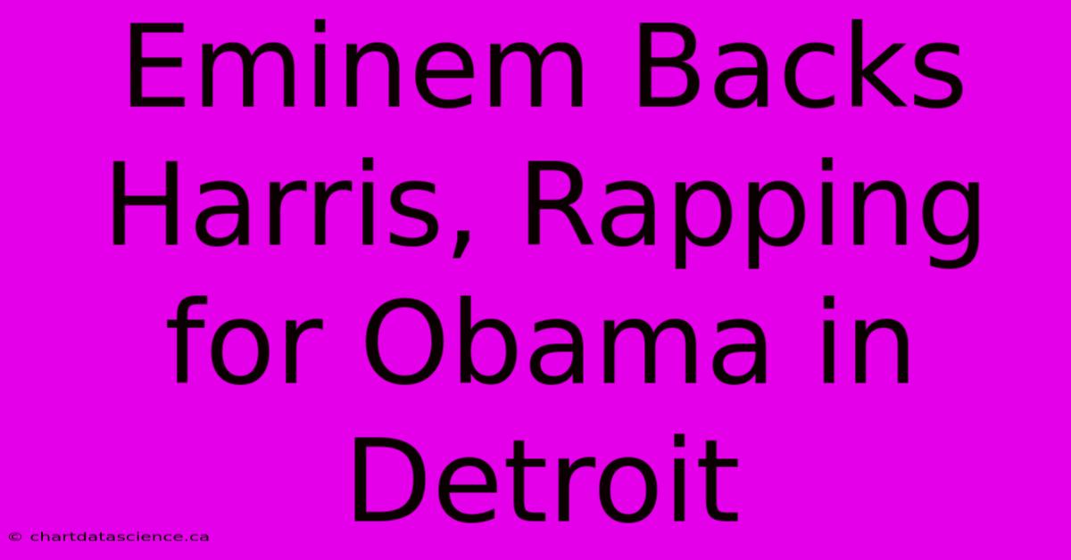 Eminem Backs Harris, Rapping For Obama In Detroit