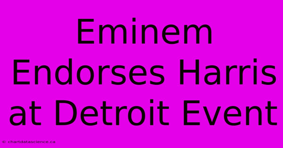 Eminem Endorses Harris At Detroit Event