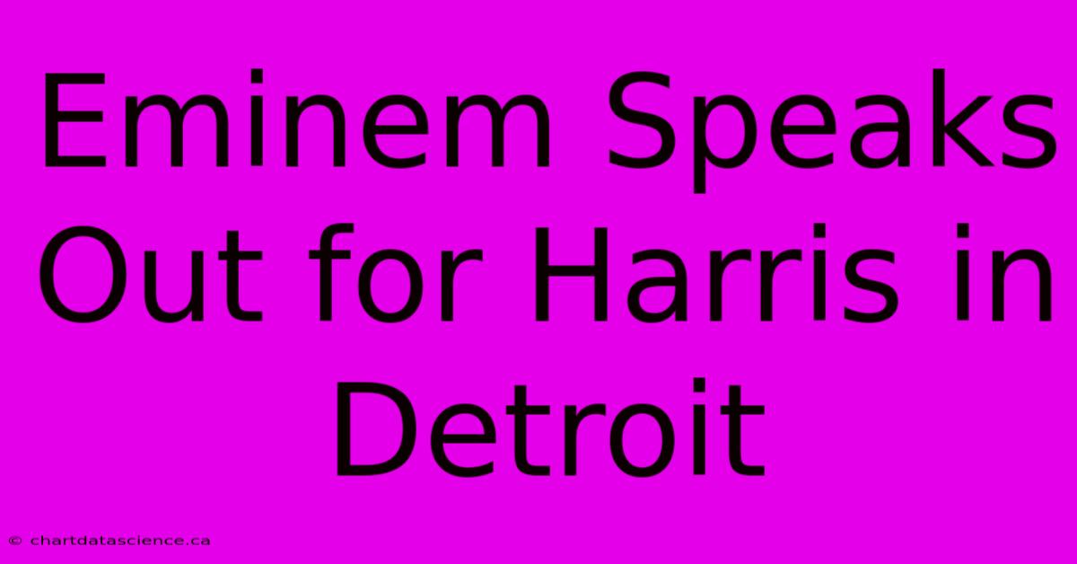 Eminem Speaks Out For Harris In Detroit 