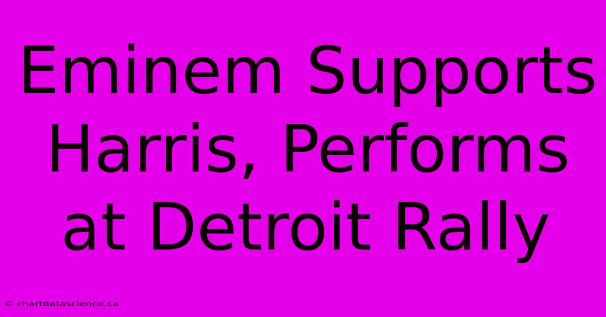 Eminem Supports Harris, Performs At Detroit Rally