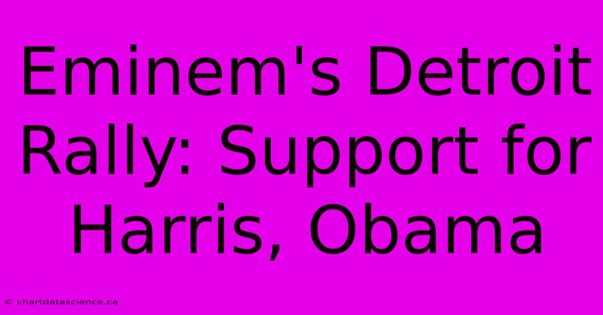 Eminem's Detroit Rally: Support For Harris, Obama 