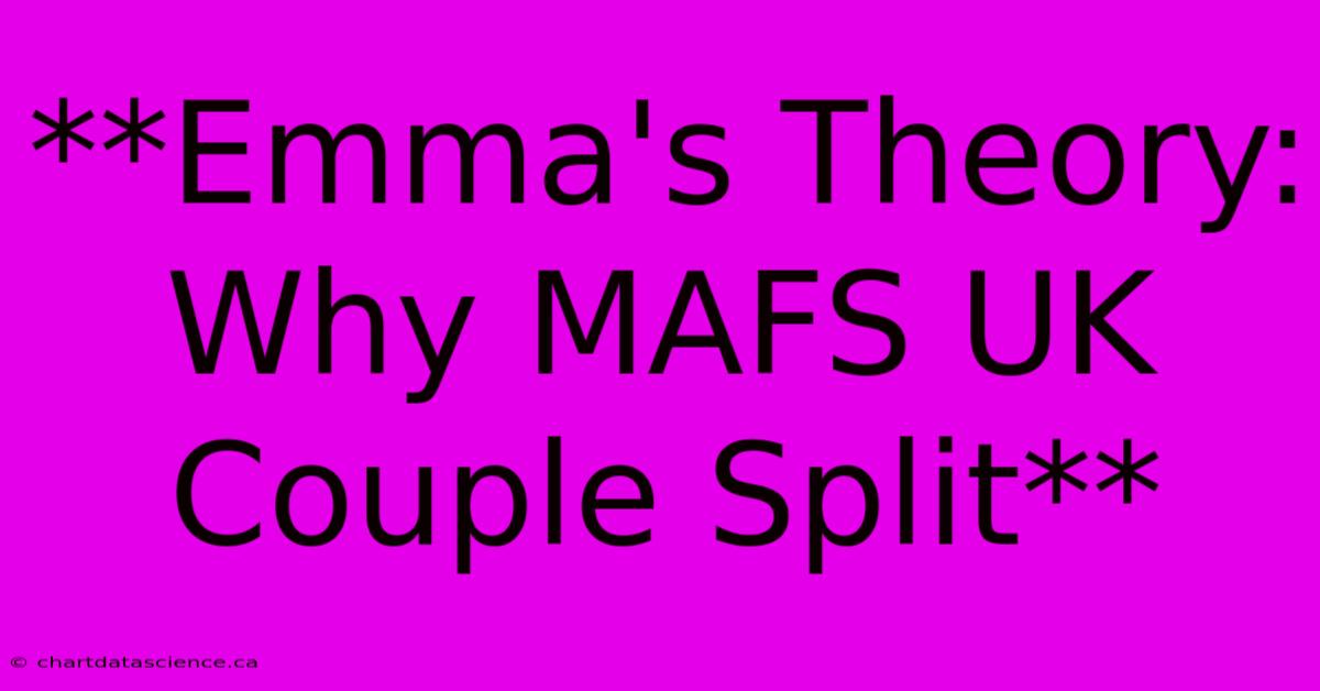 **Emma's Theory: Why MAFS UK Couple Split**