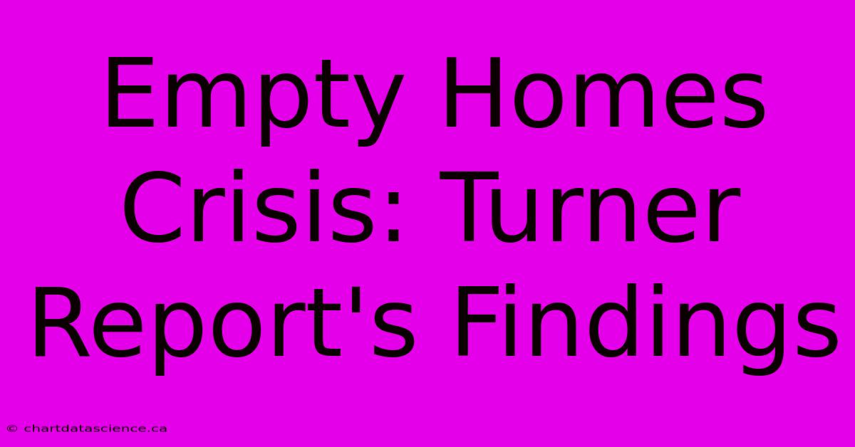 Empty Homes Crisis: Turner Report's Findings