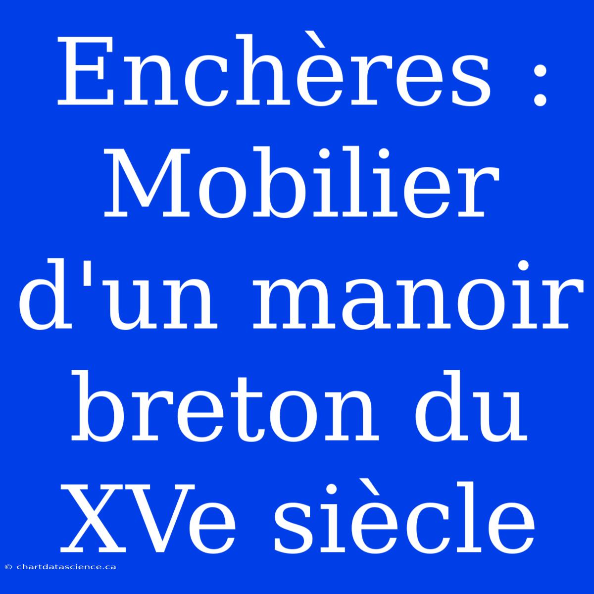 Enchères : Mobilier D'un Manoir Breton Du XVe Siècle