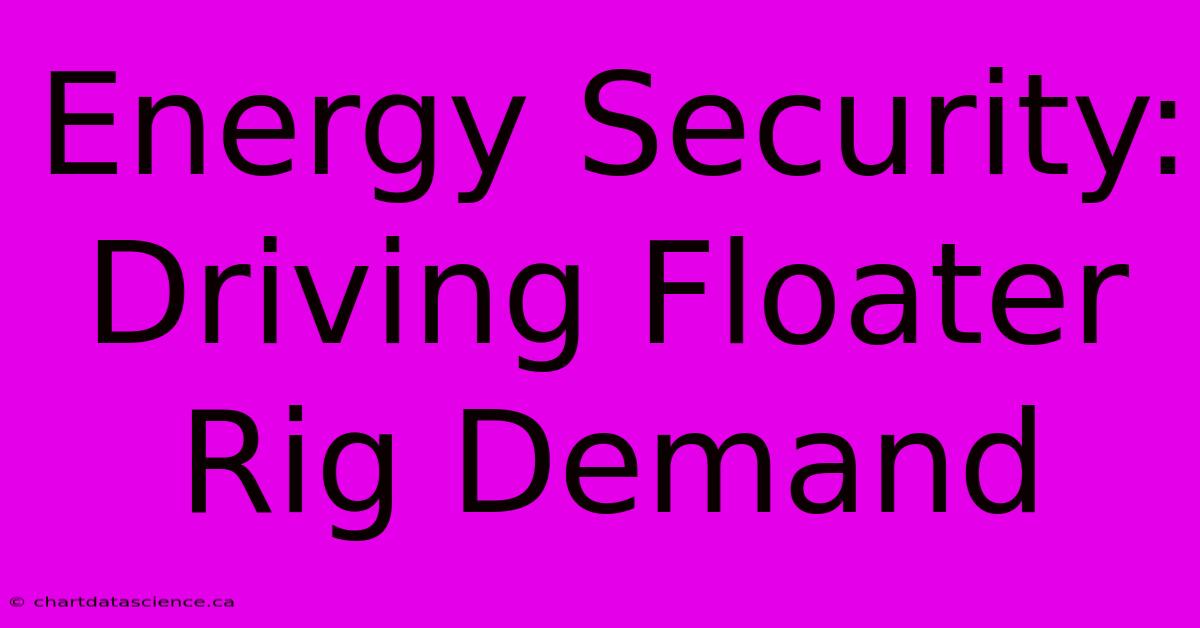 Energy Security: Driving Floater Rig Demand