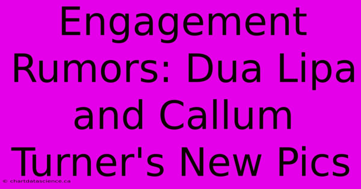 Engagement Rumors: Dua Lipa And Callum Turner's New Pics