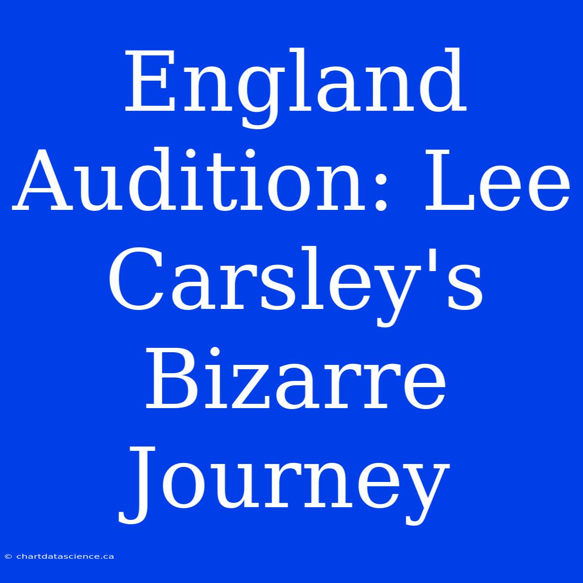 England Audition: Lee Carsley's Bizarre Journey