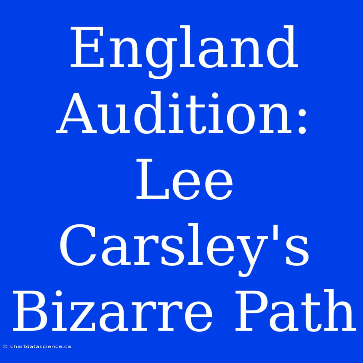 England Audition: Lee Carsley's Bizarre Path