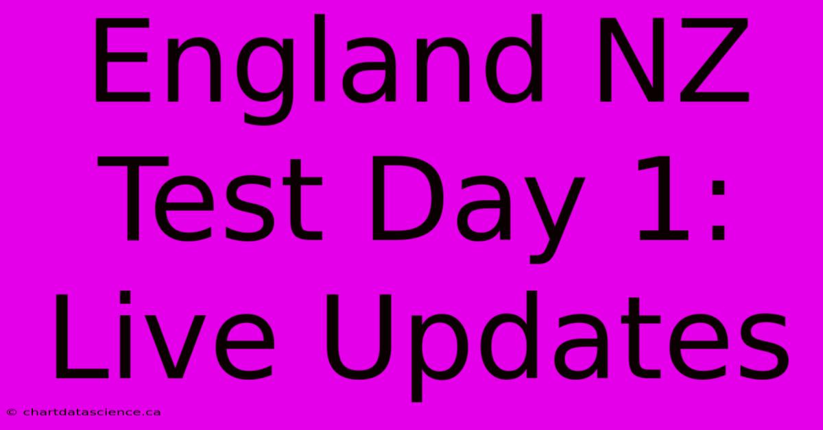 England NZ Test Day 1: Live Updates