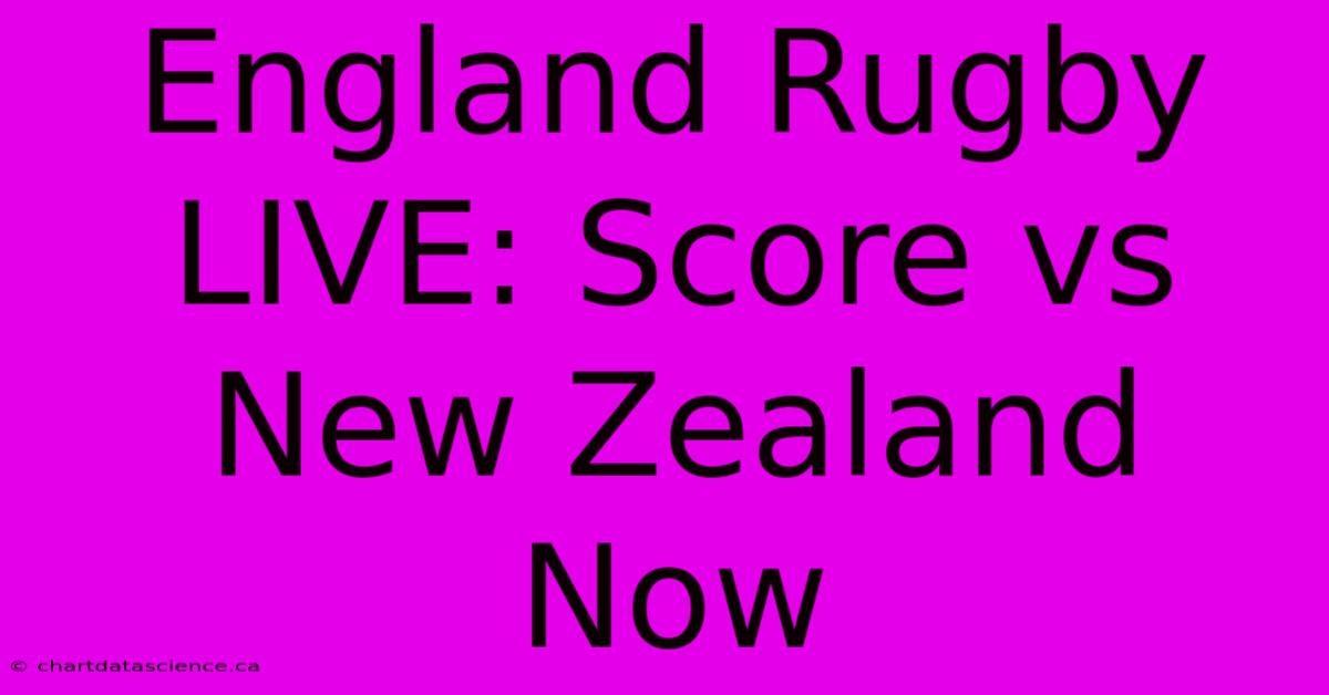 England Rugby LIVE: Score Vs New Zealand Now